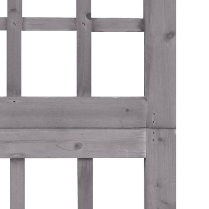 Divisorio a 4 Pannelli in Legno di Abete Grigio 161x180 cm - homemem39