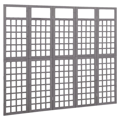 Divisorio a 5 Pannelli in Legno di Abete Grigio 201,5x180 cm - homemem39
