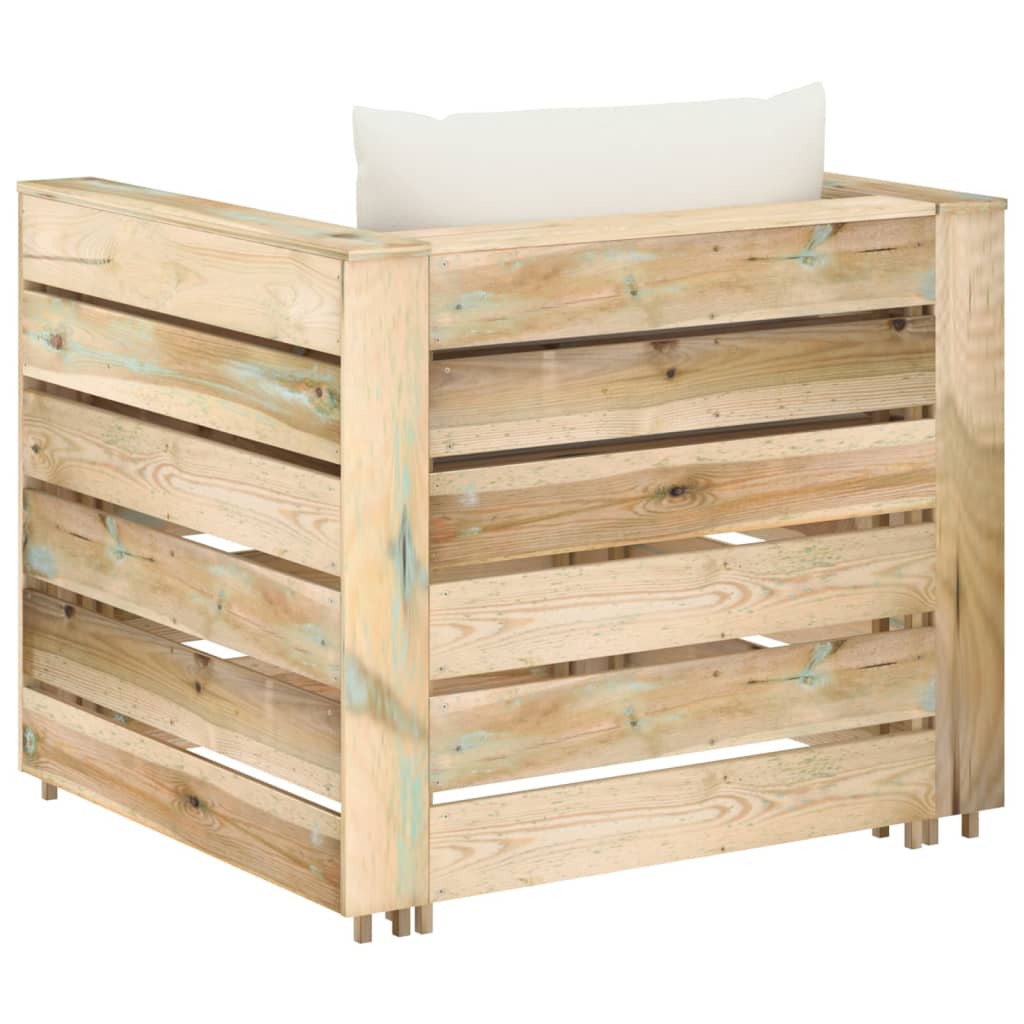 Set Salotto da Giardino 2pz con Cuscini Legno Impregnato Verde - homemem39