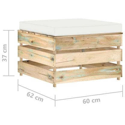 Set Salotto da Giardino 2pz con Cuscini Legno Impregnato Verde | homemem39