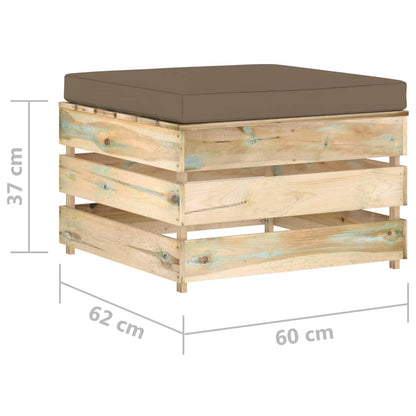 Set Divani da Giardino con Cuscini 2 pz Legno Impregnato Verde | homemem39