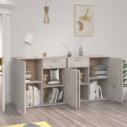 Credenza Grigio Cemento 160x36x75 cm in Legno Multistrato - homemem39
