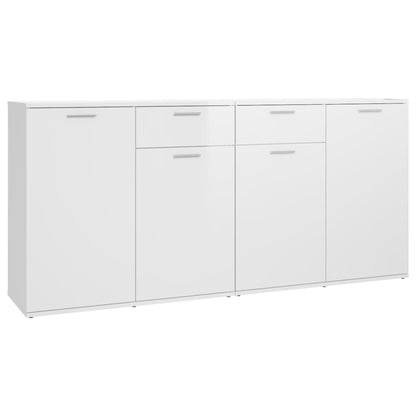 Credenza Bianco Lucido 160x36x75 cm in Legno Multistrato - homemem39