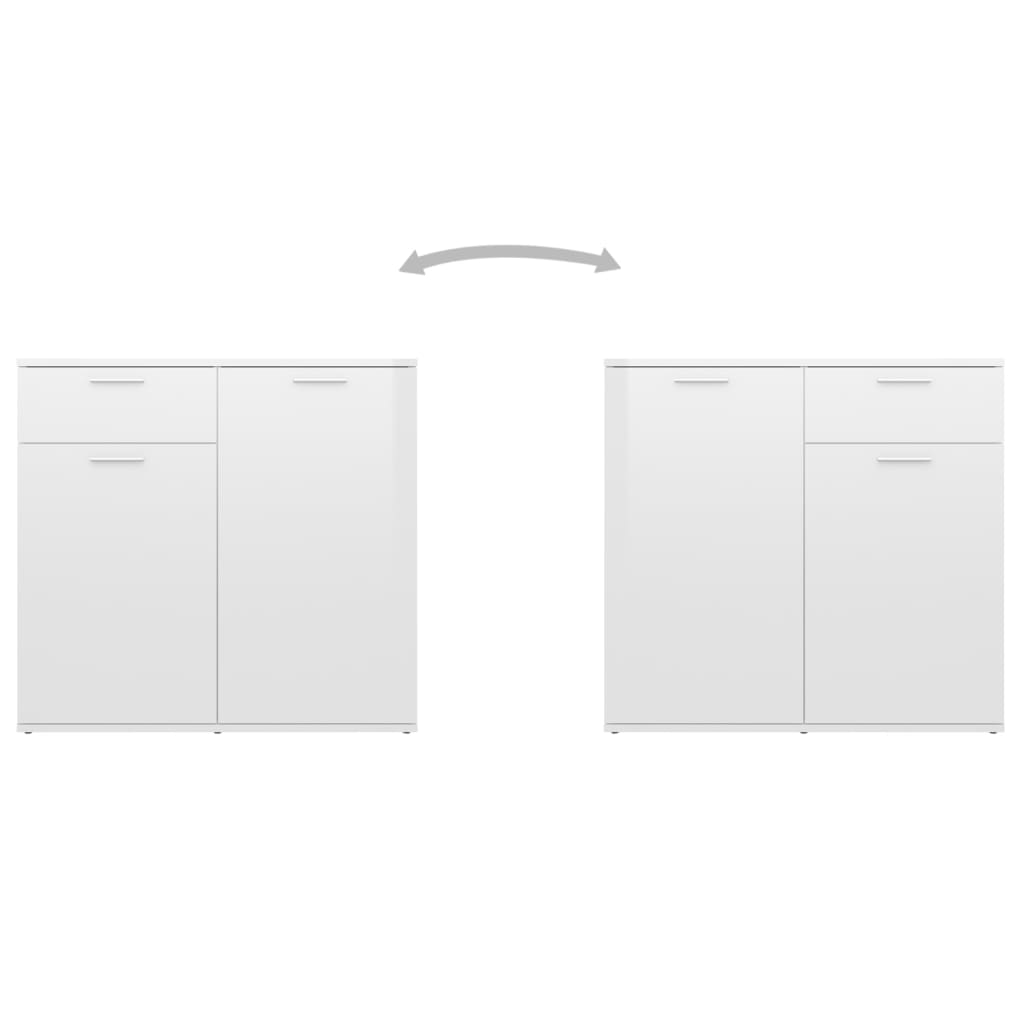 Credenza Bianco Lucido 160x36x75 cm in Legno Multistrato - homemem39