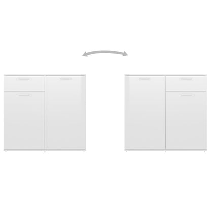Credenza Bianco Lucido 160x36x75 cm in Legno Multistrato - homemem39