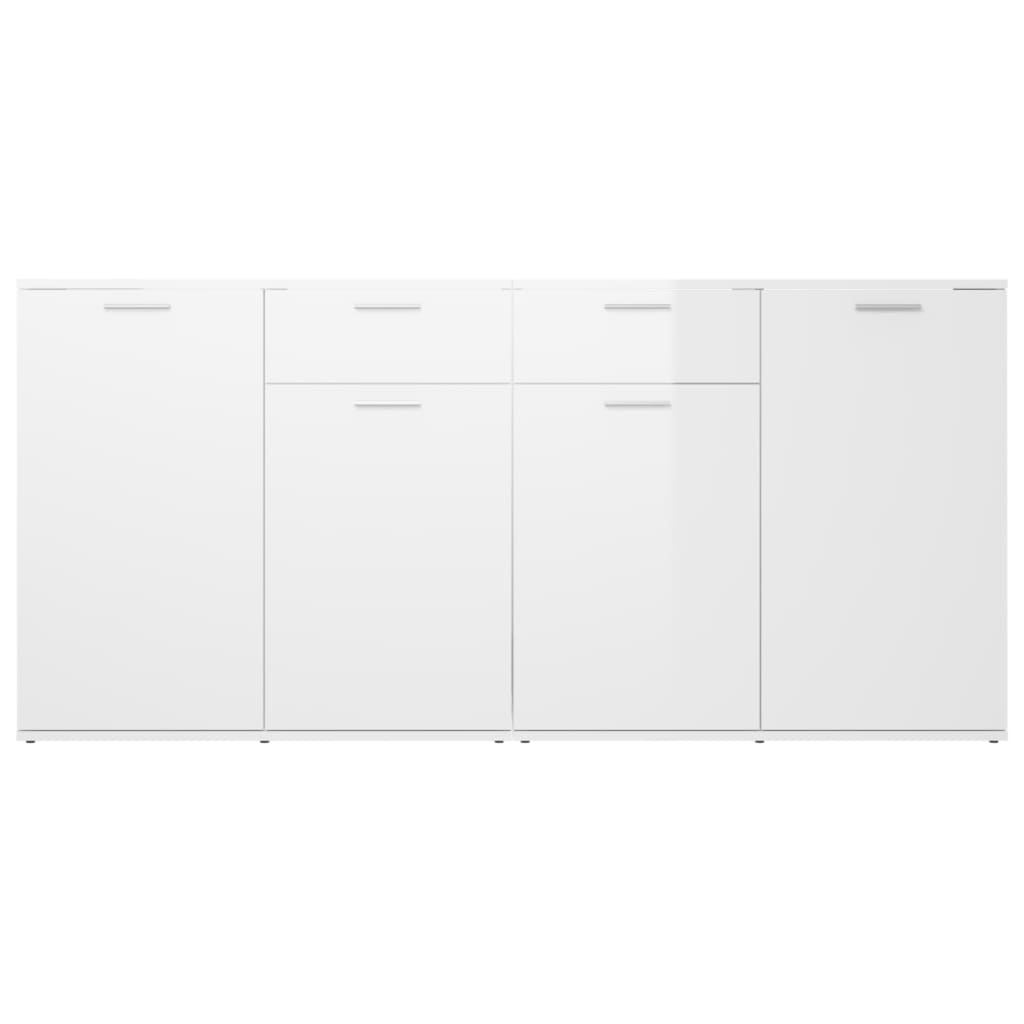 Credenza Bianco Lucido 160x36x75 cm in Legno Multistrato - homemem39