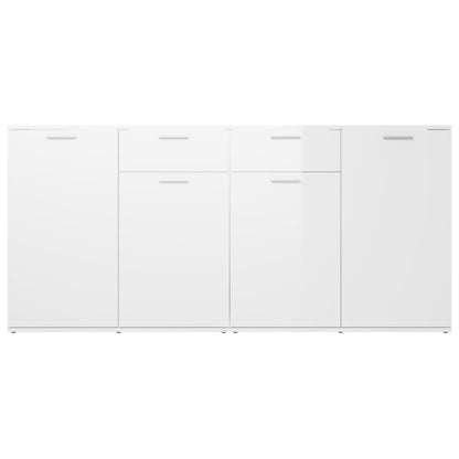 Credenza Bianco Lucido 160x36x75 cm in Legno Multistrato - homemem39
