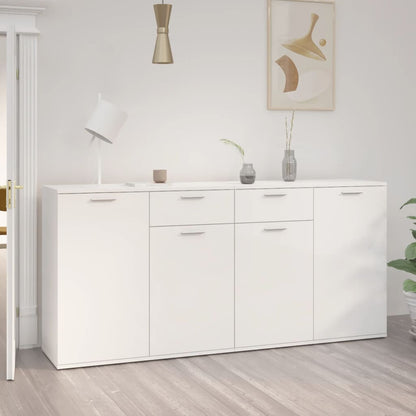Credenza Bianco Lucido 160x36x75 cm in Legno Multistrato - homemem39