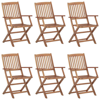 Sedie da Giardino Pieghevoli 6 pz con Cuscini Massello Acacia | homemem39