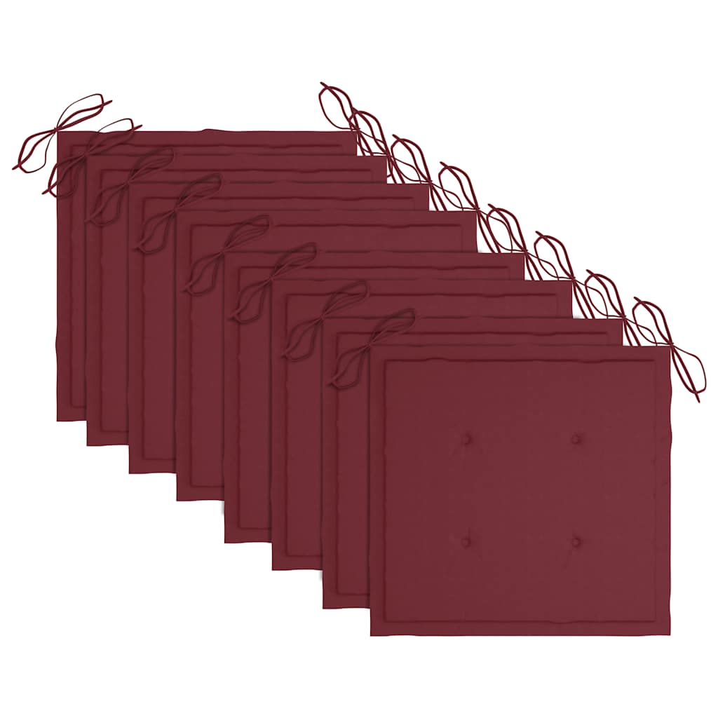 Sedie da Giardino Pieghevoli 8 pz con Cuscini Massello Acacia - homemem39