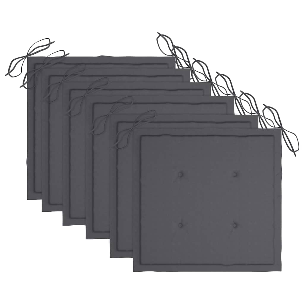 Sedie da Giardino Pieghevoli 6 pz con Cuscini Massello Acacia - homemem39