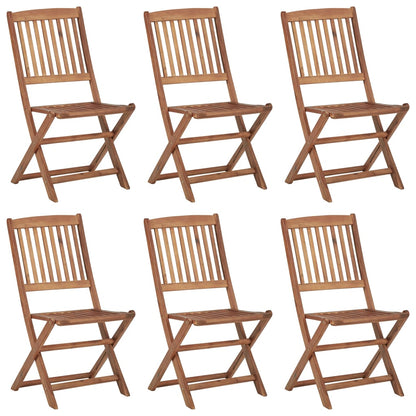 Sedie da Giardino Pieghevoli 6 pz con Cuscini Massello Acacia - homemem39