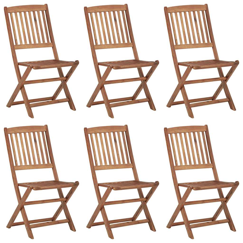 Sedie Pieghevoli 6 pz con Cuscini Massello Acacia