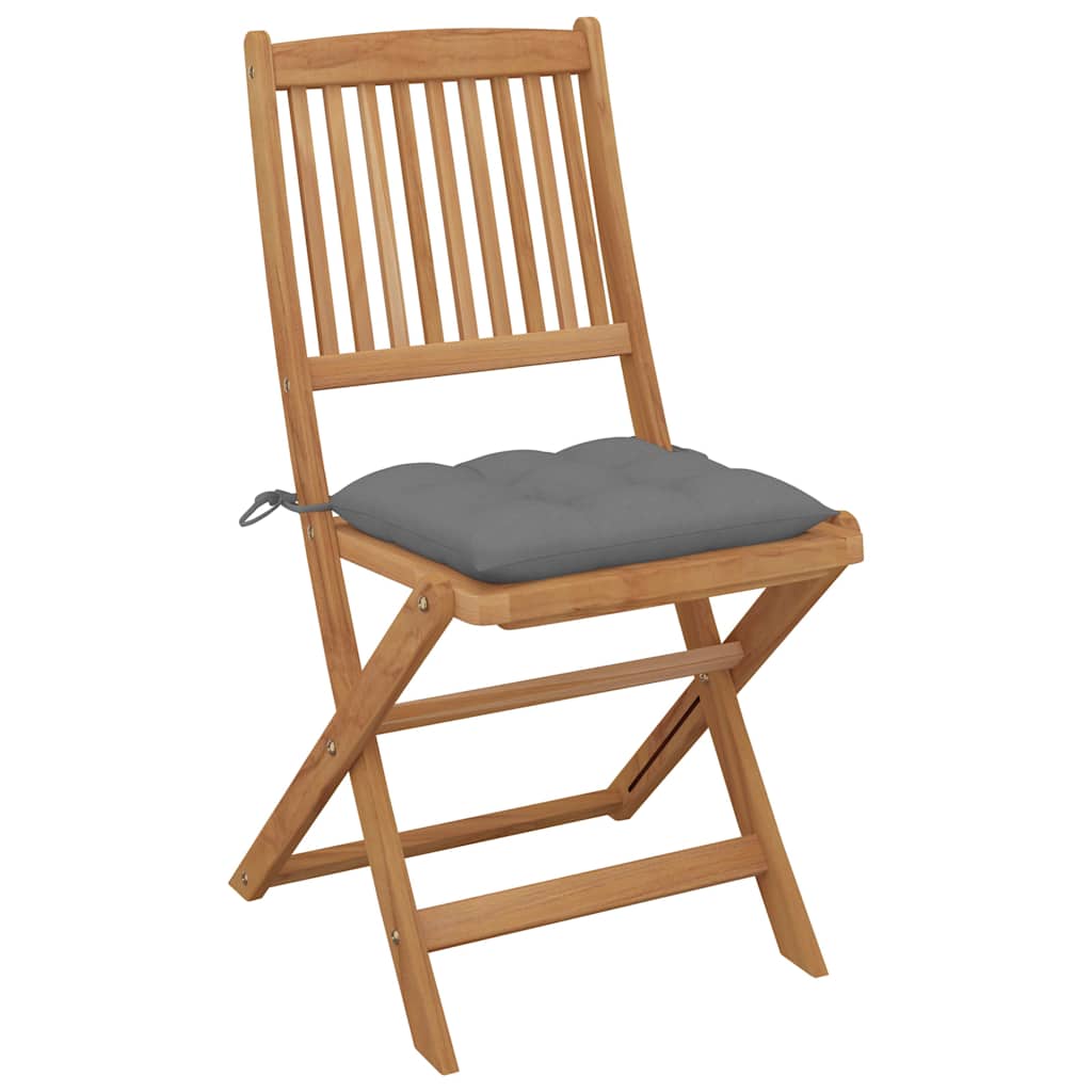 Sedie Pieghevoli 6 pz con Cuscini Massello Acacia