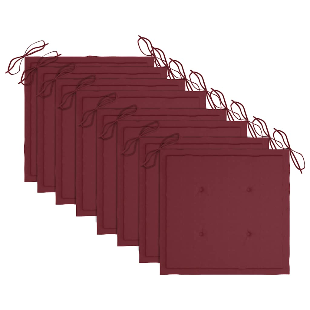 Sedie da Giardino Pieghevoli 8 pz con Cuscini Massello Acacia - homemem39