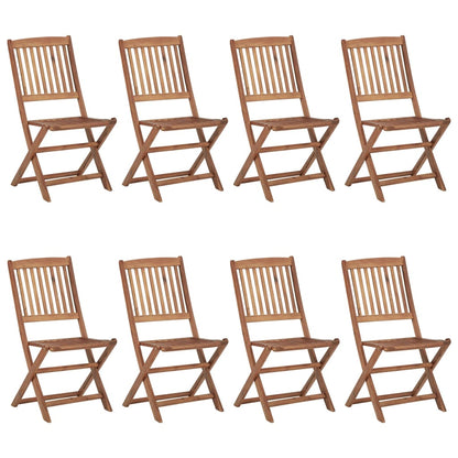 Sedie da Giardino Pieghevoli 8 pz con Cuscini Massello Acacia - homemem39