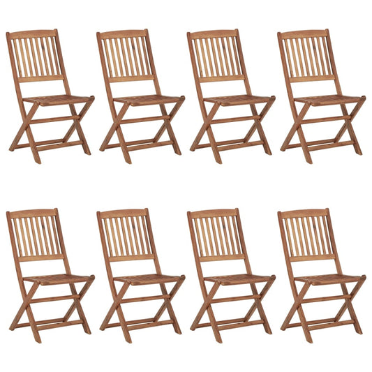 Sedie da Giardino Pieghevoli 8 pz con Cuscini Massello Acacia - homemem39