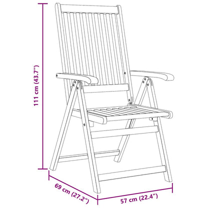 Sedie da Giardino Pieghevoli 8 pz in Legno Massello di Acacia - homemem39