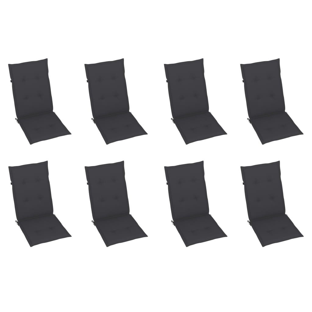 Sedie da Giardino Pieghevoli con Cuscini 8 pz Massello Acacia - homemem39