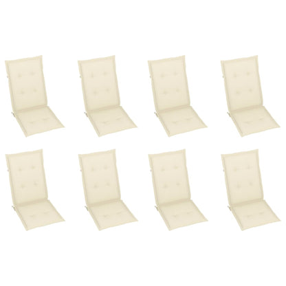 Sedie da Giardino Pieghevoli con Cuscini 8 pz Massello Acacia - homemem39