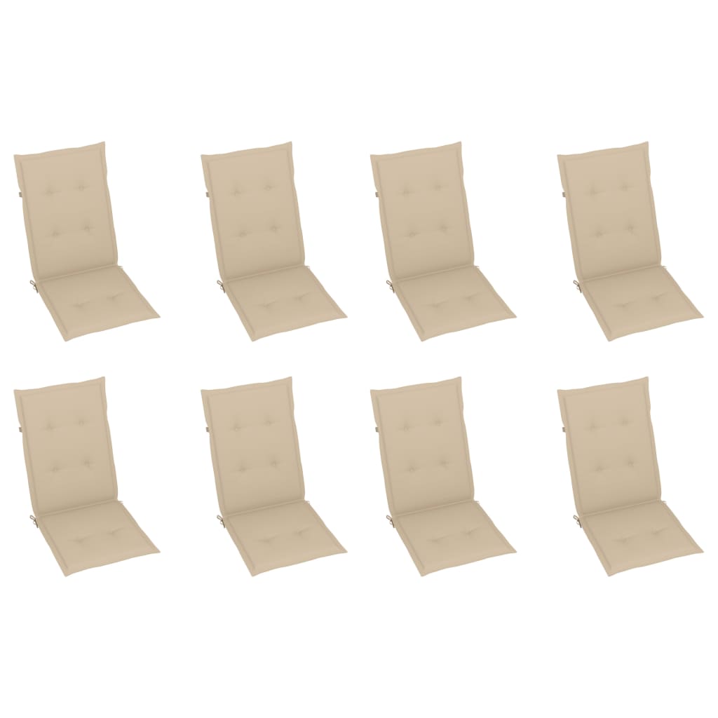 Sedie da Giardino Pieghevoli con Cuscini 8 pz Massello Acacia - homemem39