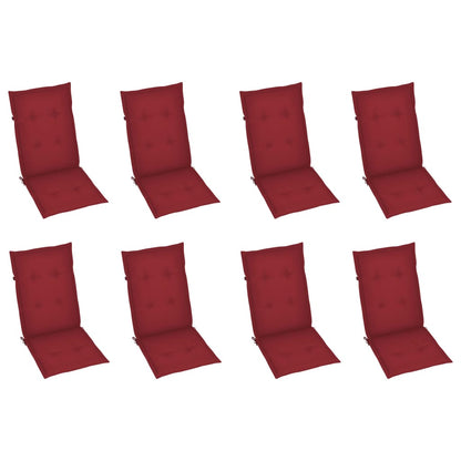 Sedie da Giardino Pieghevoli con Cuscini 8 pz Massello Acacia - homemem39