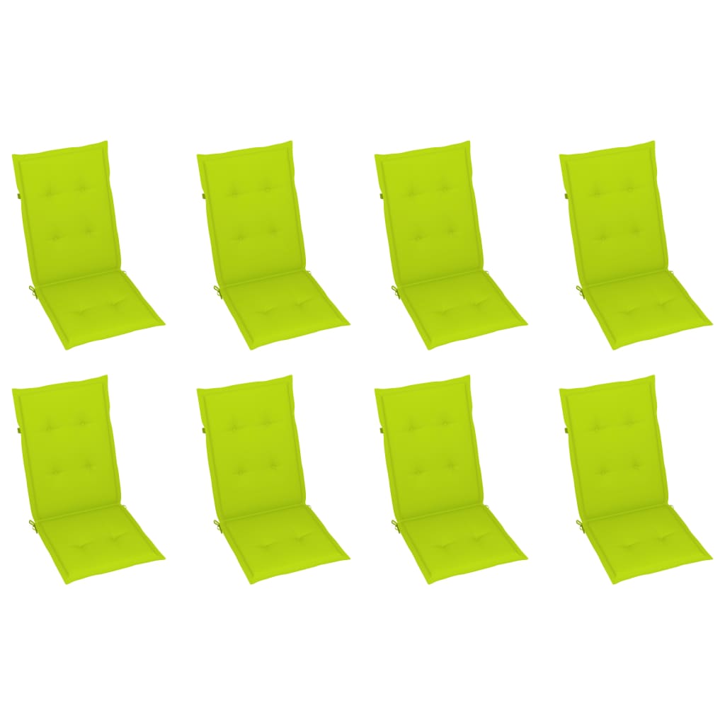 Sedie da Giardino Pieghevoli con Cuscini 8 pz Massello Acacia - homemem39