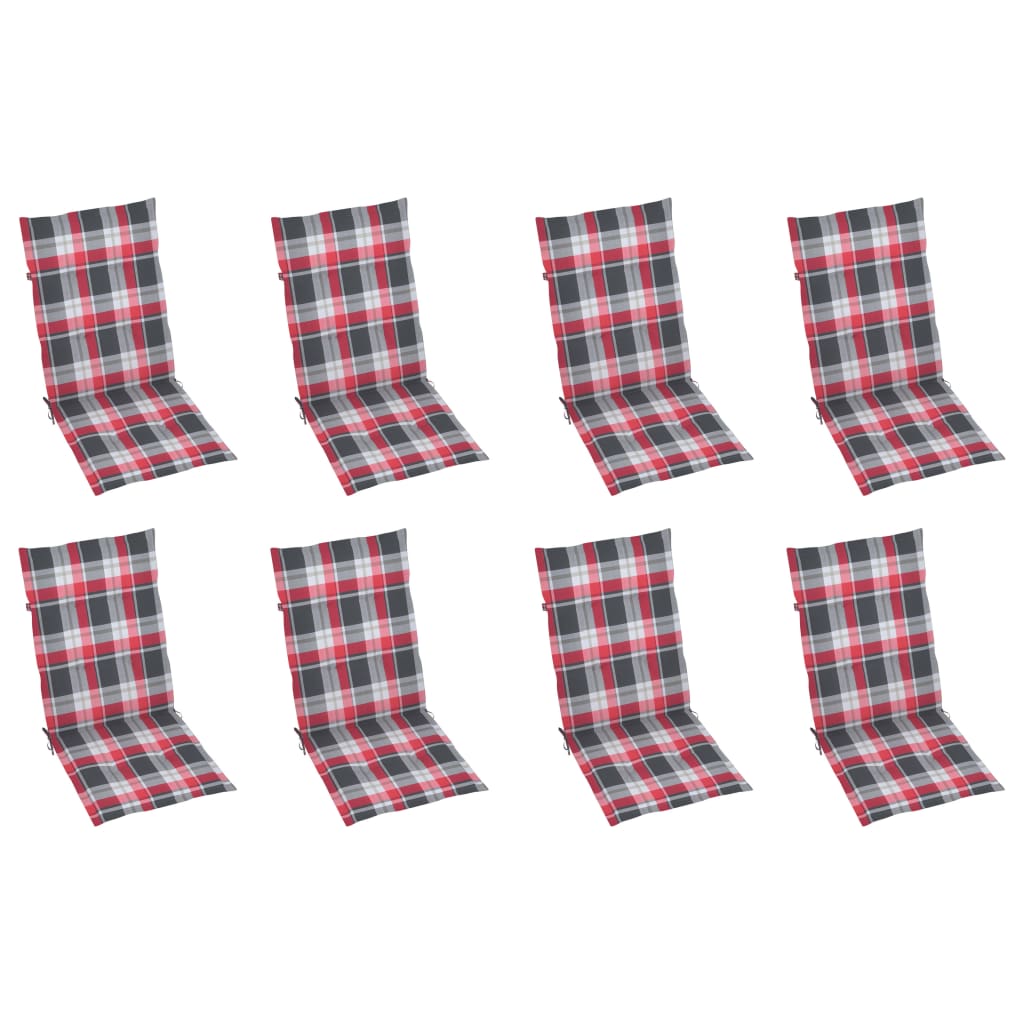 Sedie da Giardino Pieghevoli con Cuscini 8 pz Massello Acacia - homemem39