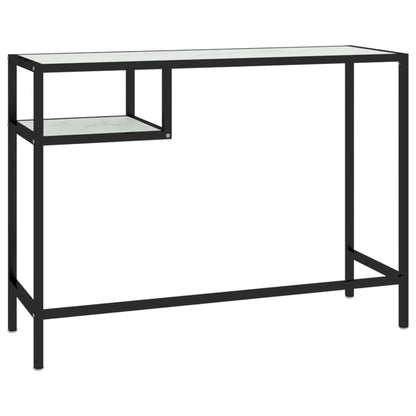 Scrivania per Computer Marmo Bianco 100x36x74cm Vetro Temperato - homemem39