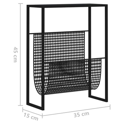 Portariviste Nero 35x15x45 cm in Acciaio - homemem39