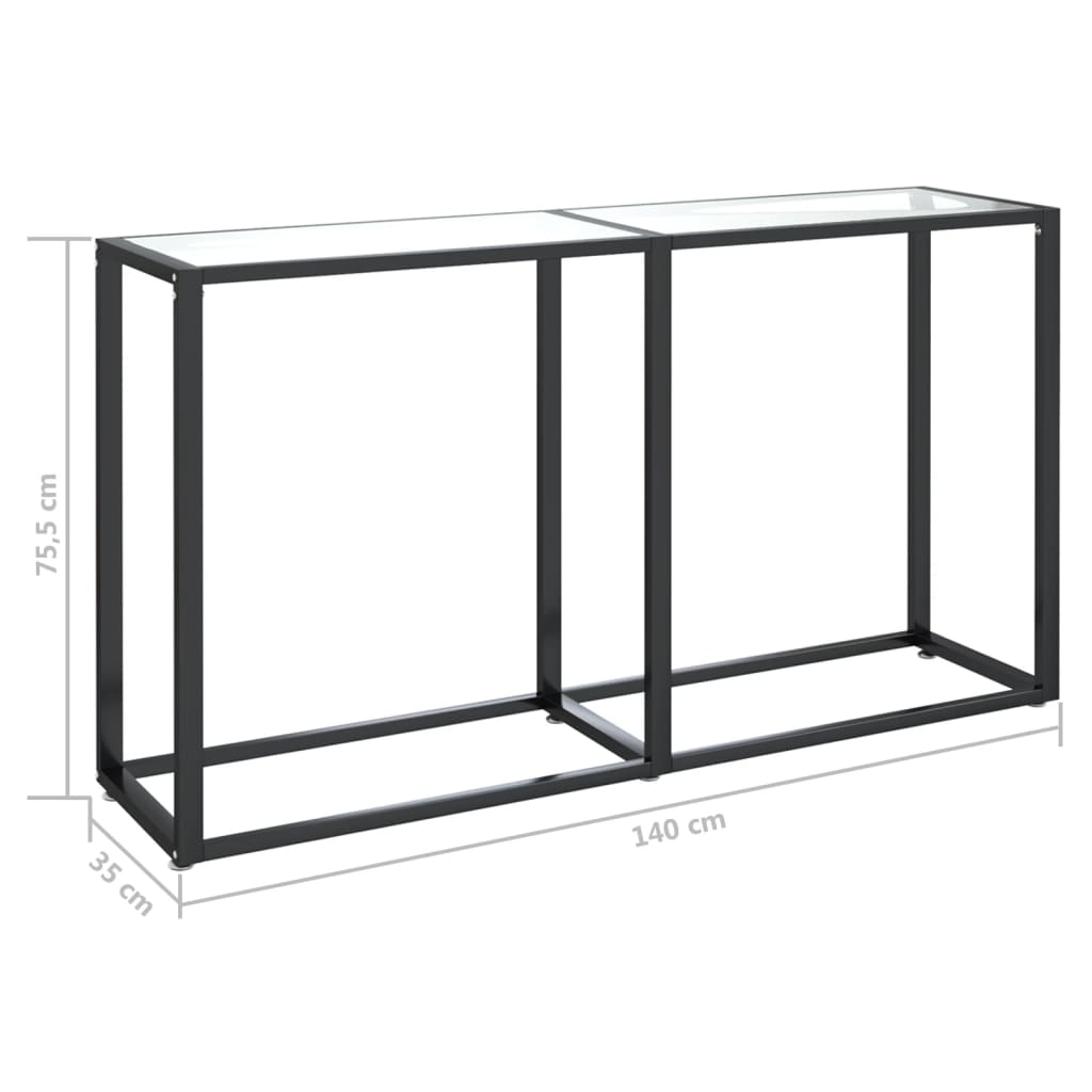 Tavolo Consolle Trasparente 140x35x75,5 cm in Vetro Temperato - homemem39