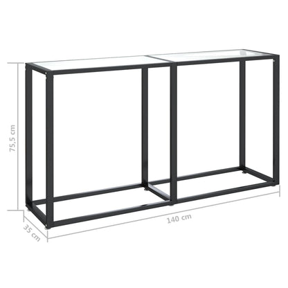 Tavolo Consolle Trasparente 140x35x75,5 cm in Vetro Temperato - homemem39