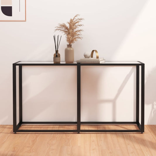Tavolo Consolle Trasparente 140x35x75,5 cm in Vetro Temperato | homemem39