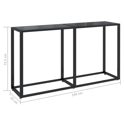 Tavolo Consolle Nero 140x35x75,5 cm in Vetro Temperato - homemem39