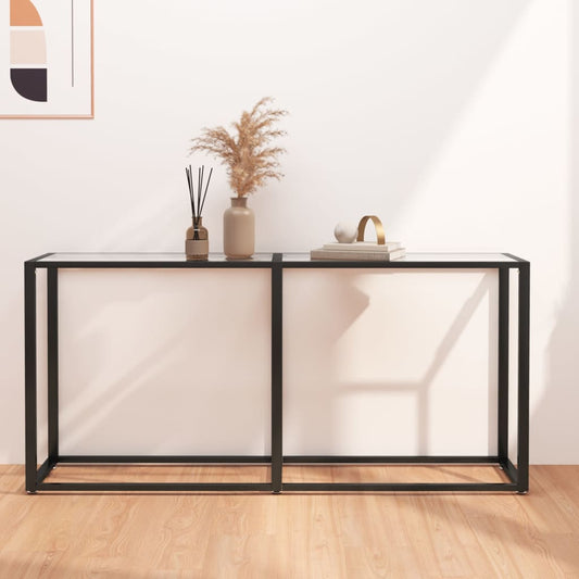 Tavolo Consolle Trasparente 160x35x75,5 cm in Vetro Temperato - homemem39