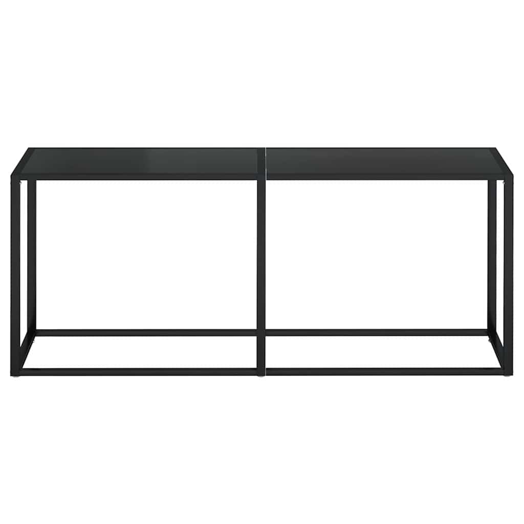 Tavolo Consolle Nero 180x35x75,5 cm in Vetro Temperato | homemem39
