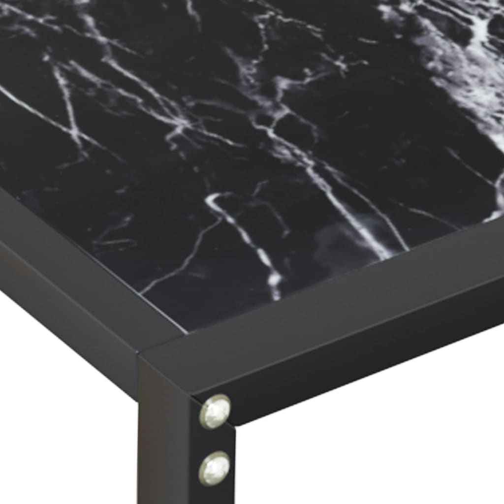 Tavolo Consolle Marmo Nero 180x35x75,5 cm in Vetro Temperato | homemem39