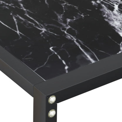 Tavolo Consolle Marmo Nero 180x35x75,5 cm in Vetro Temperato | homemem39