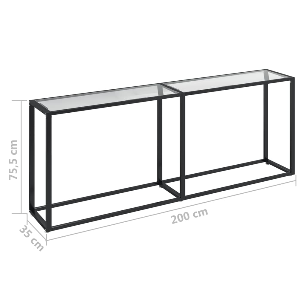 Tavolo Consolle Trasparente 200x35x75,5 cm in Vetro Temperato - homemem39