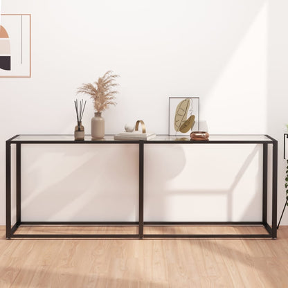 Tavolo Consolle Trasparente 200x35x75,5 cm in Vetro Temperato | homemem39