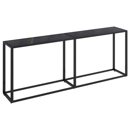 Tavolo Consolle Nero 200x35x75,5 cm in Vetro Temperato | homemem39