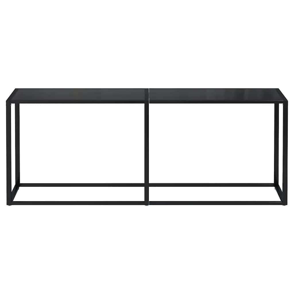 Tavolo Consolle Nero 200x35x75,5 cm in Vetro Temperato | homemem39