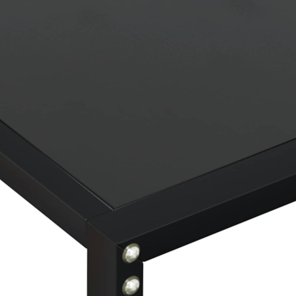 Tavolo Consolle Nero 200x35x75,5 cm in Vetro Temperato | homemem39