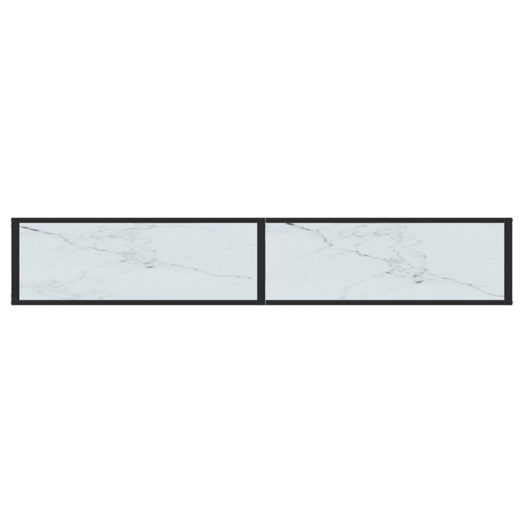 Tavolo Consolle Marmo Bianco 180x35x75,5 cm in Vetro Temperato - homemem39