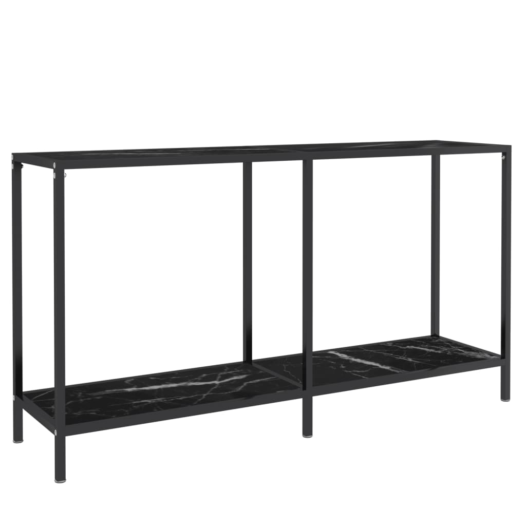 Tavolo Consolle Nero 140x35x75,5 cm in Vetro Temperato | homemem39