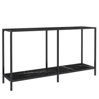Tavolo Consolle Nero 140x35x75,5 cm in Vetro Temperato | homemem39