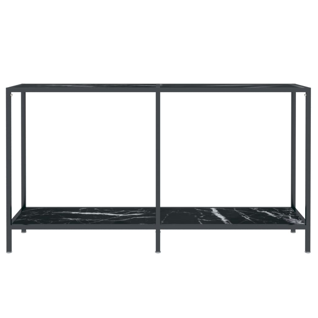 Tavolo Consolle Nero 140x35x75,5 cm in Vetro Temperato - homemem39