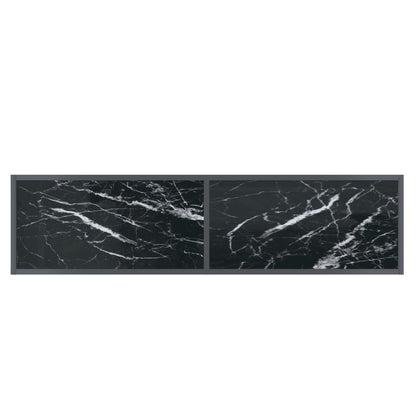 Tavolo Consolle Nero 140x35x75,5 cm in Vetro Temperato - homemem39