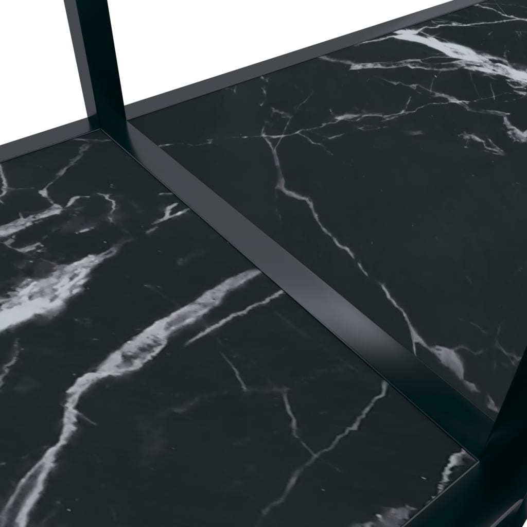 Tavolo Consolle Nero 140x35x75,5 cm in Vetro Temperato | homemem39
