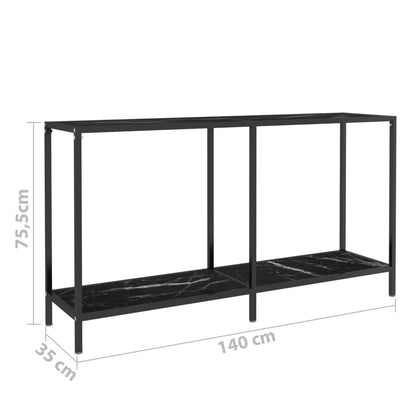 Tavolo Consolle Nero 140x35x75,5 cm in Vetro Temperato | homemem39